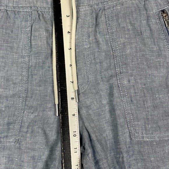 Athleta Capri‎ Linen Pants Womens 4 Elastic Waist w Drawstring Zipper Pockets - Picture 4 of 10